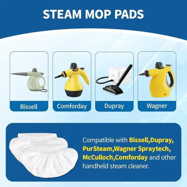 Alt view image 2 of 7 - 16-Pack Universal Microfiber Cloths, Handheld Steam Cleaner Attachments - Steam Cleaner Accessories Compatible with Bissell Steam Shot, Wagner, McCulloch, Comforday, PurSteam and More
