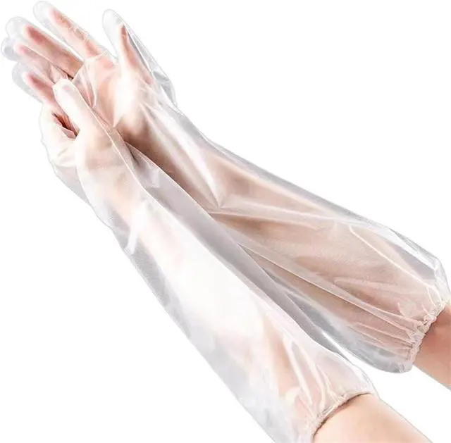 Main image of Hipifans Long Sleeve Cleaning Gloves, 10Pcs/Set Reusable & Waterproof Protective Rubber Gloves for Household Duties, Kitchen, Dishwashing, Gardening - 23.6 Inch