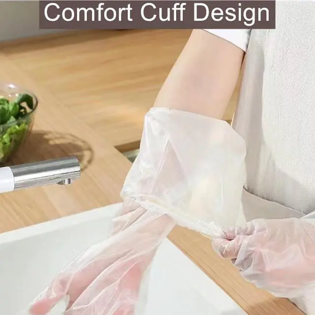 Alt view image 6 of 7 - Hipifans Long Sleeve Cleaning Gloves, 10Pcs/Set Reusable & Waterproof Protective Rubber Gloves for Household Duties, Kitchen, Dishwashing, Gardening - 23.6 Inch