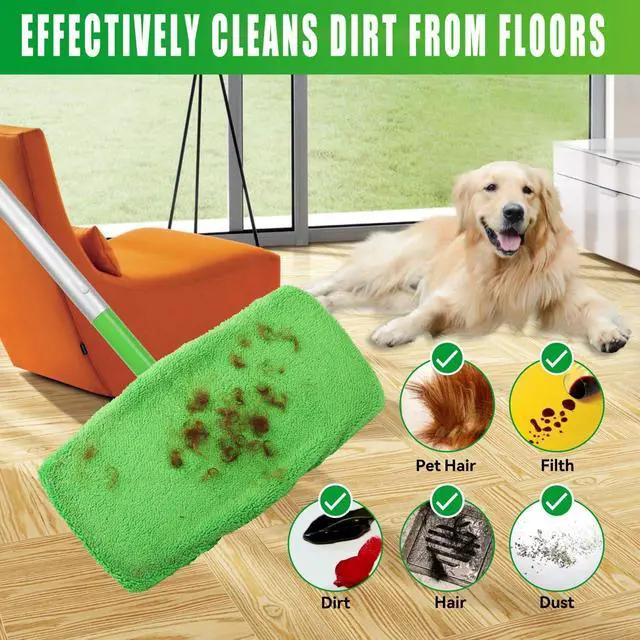 Alt view image 2 of 5 - 8 Pack Reusable Microfiber Mop Pads for Swiffer Sweeper (Mop not Include)