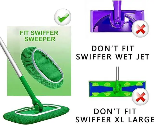 Alt view image 4 of 5 - 8 Pack Reusable Microfiber Mop Pads for Swiffer Sweeper (Mop not Include)
