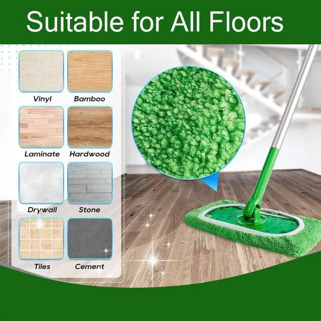 Alt view image 5 of 5 - 8 Pack Reusable Microfiber Mop Pads for Swiffer Sweeper (Mop not Include)