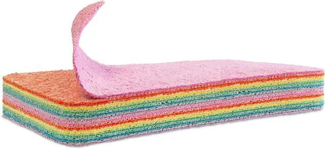 Main image of Eurow Super Absorbent 12-Layer Microfiber Sponge Block, Tearable for Multiple Uses, Cleans Kitchen, Bathroom & More, Durable, Reusable, Soft When Wet, Multi-Color Rainbow Design for Easy Cleaning