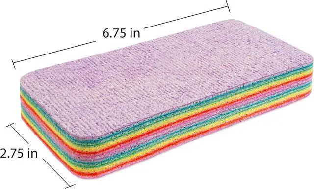 Alt view image 6 of 7 - Eurow Super Absorbent 12-Layer Microfiber Sponge Block, Tearable for Multiple Uses, Cleans Kitchen, Bathroom & More, Durable, Reusable, Soft When Wet, Multi-Color Rainbow Design for Easy Cleaning