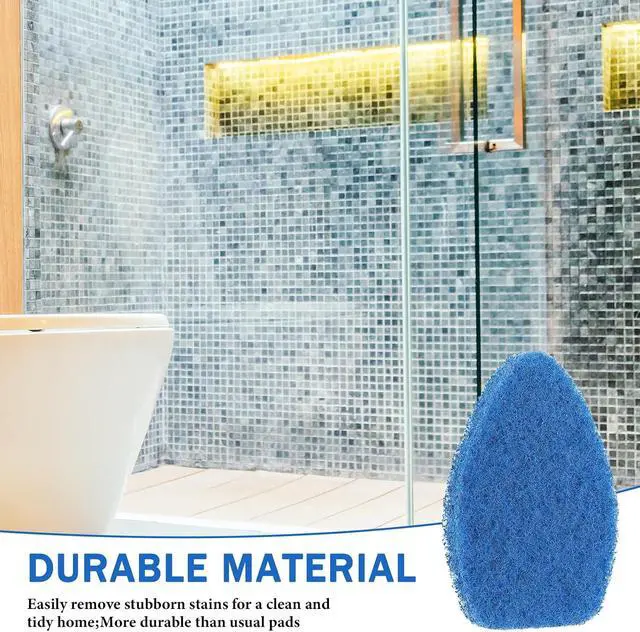 Alt view image 4 of 7 - Baderke 4 Pcs Tub Tile Scrubber Cleaning Brush Pad (Without Handle), Blue