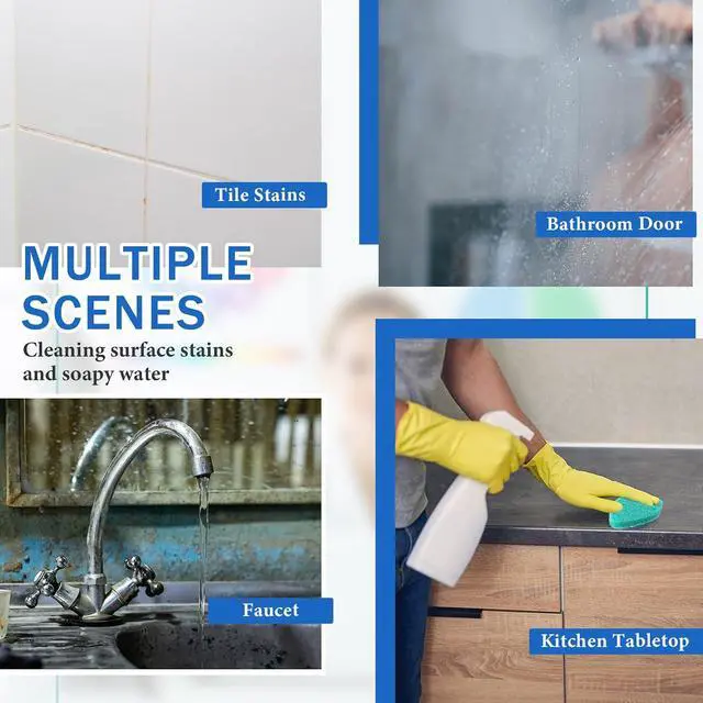 Alt view image 5 of 7 - Baderke 4 Pcs Tub Tile Scrubber Cleaning Brush Pad (Without Handle), Blue