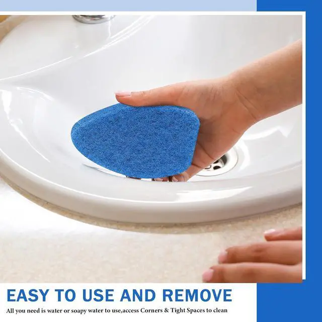 Alt view image 6 of 7 - Baderke 4 Pcs Tub Tile Scrubber Cleaning Brush Pad (Without Handle), Blue