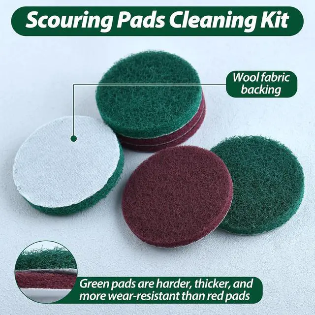 Alt view image 4 of 7 - 4 Inch Drill Powered Brush Tile Scrubber Scouring Pad Cleaning Kit