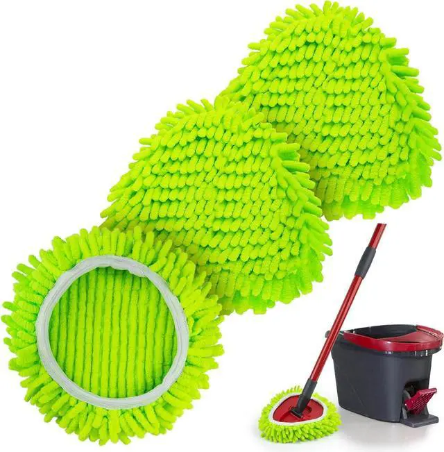 Main image of Chenille Duster Spin Mop Replace Heads for O-Cedar EasyWring 1-Tank, 3-Pack