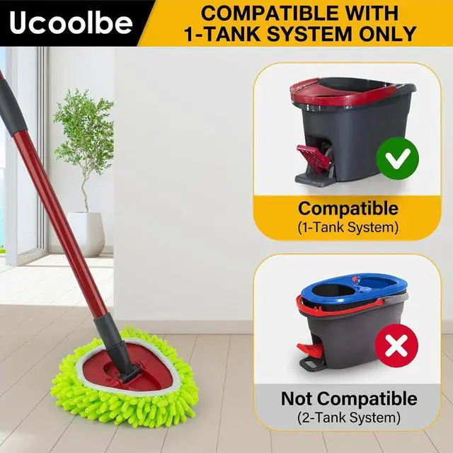 Alt view image 2 of 7 - Chenille Duster Spin Mop Replace Heads for O-Cedar EasyWring 1-Tank, 3-Pack
