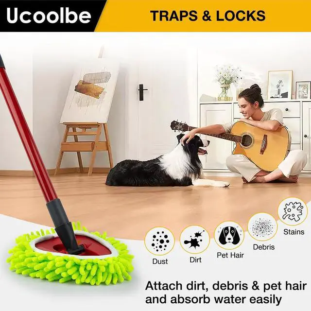 Alt view image 5 of 7 - Chenille Duster Spin Mop Replace Heads for O-Cedar EasyWring 1-Tank, 3-Pack