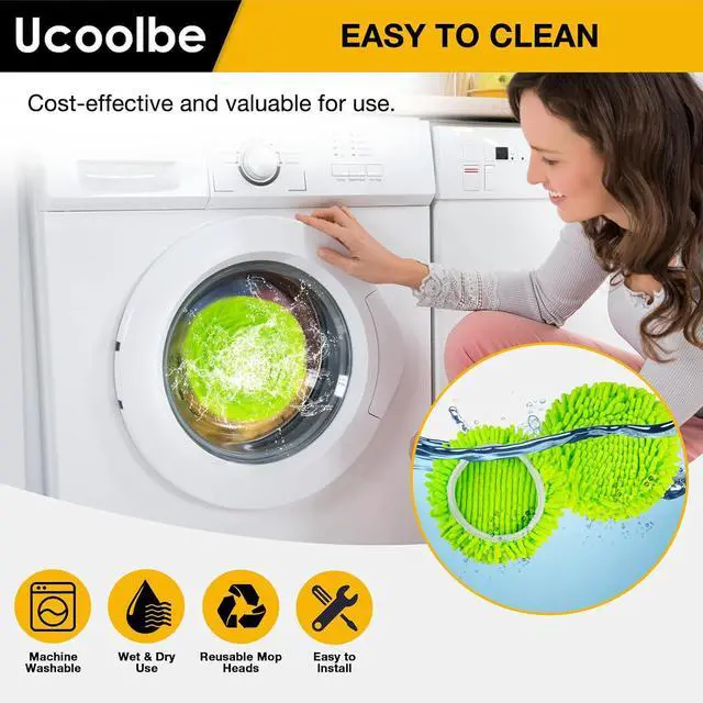 Alt view image 6 of 7 - Chenille Duster Spin Mop Replace Heads for O-Cedar EasyWring 1-Tank, 3-Pack