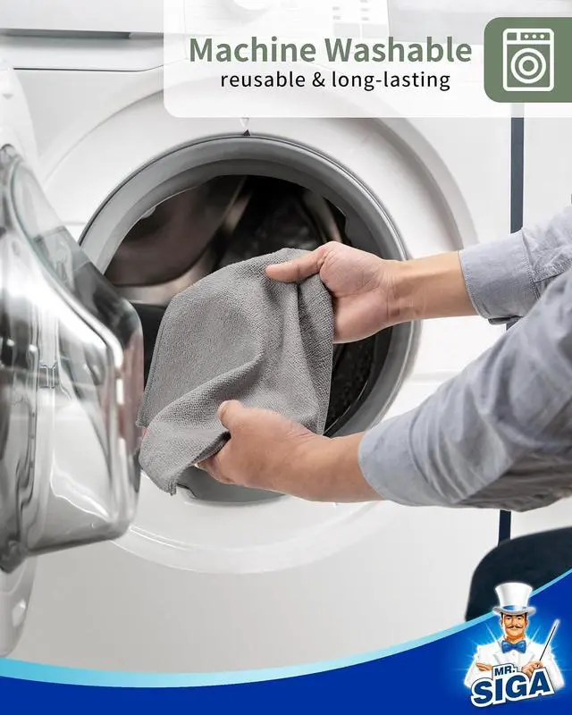 Alt view image 5 of 7 - MR.SIGA Microfiber Cleaning Cloths, All Purpose Microfiber Towels, 15 Pack