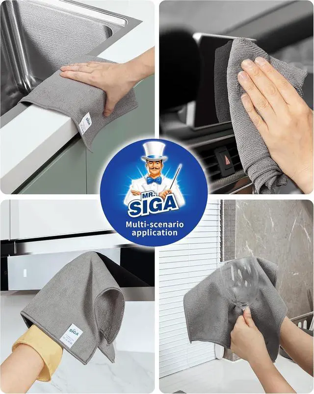 Alt view image 6 of 7 - MR.SIGA Microfiber Cleaning Cloths, All Purpose Microfiber Towels, 15 Pack
