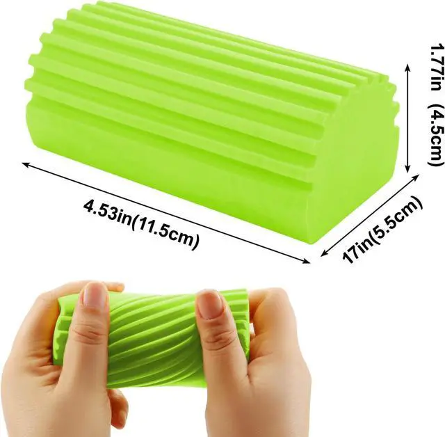 Alt view image 2 of 5 - 4 Pack Green Damp Duster Cleaning Sponge Brush Set