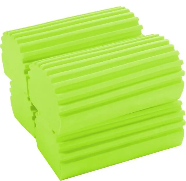 Alt view image 3 of 5 - 4 Pack Green Damp Duster Cleaning Sponge Brush Set