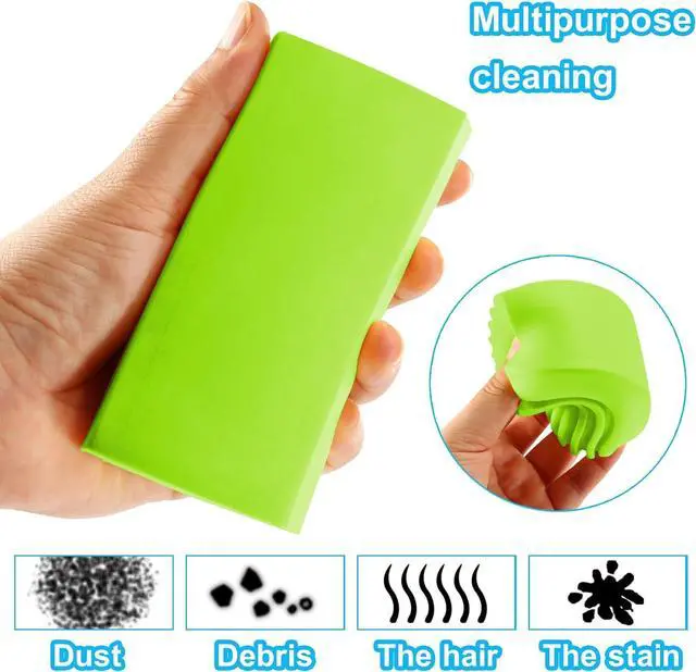 Alt view image 5 of 5 - 4 Pack Green Damp Duster Cleaning Sponge Brush Set
