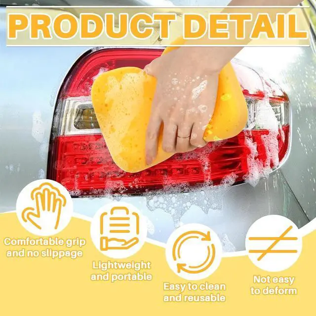 Alt view image 4 of 6 - RAINFLOW Car Wash Sponge - 4PCS Large Sponge, Car Sponges for Washing