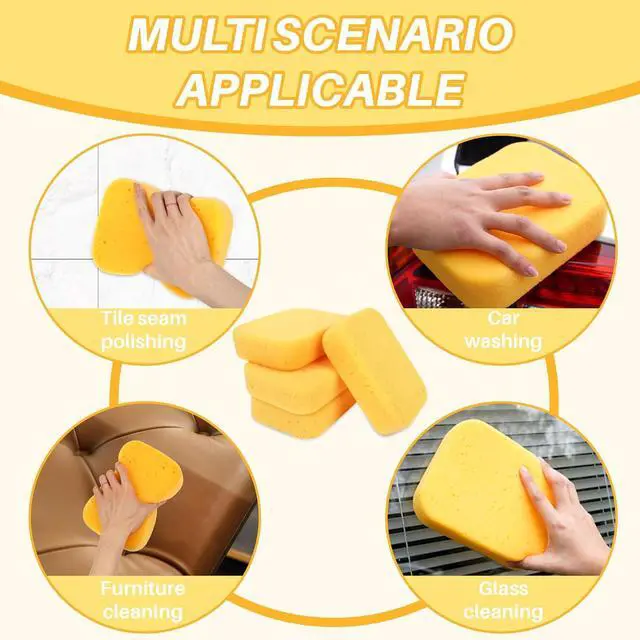 Alt view image 5 of 6 - RAINFLOW Car Wash Sponge - 4PCS Large Sponge, Car Sponges for Washing