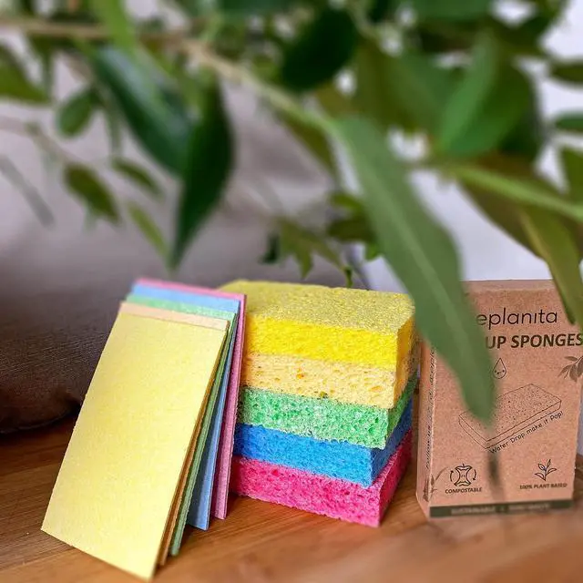 Alt view image 6 of 6 - EPLANITA Pop-Up Sponges (10 Pack) Natural Cellulose, Scratch-Free Cleaning for Kitchen & Bathroom, Washing Up, Eco Scrub, DIY Crafts