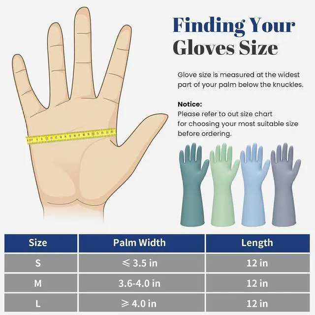 Alt view image 4 of 7 - Rubber Kitchen Dishwashing Gloves - 4 Pairs Colorful Reusable Household Cleaning Gloves For Washing Dishes And Cleaning TasksFlexible And Durable Waterproof (Medium, Dark Green+Blue+Green+Gray)