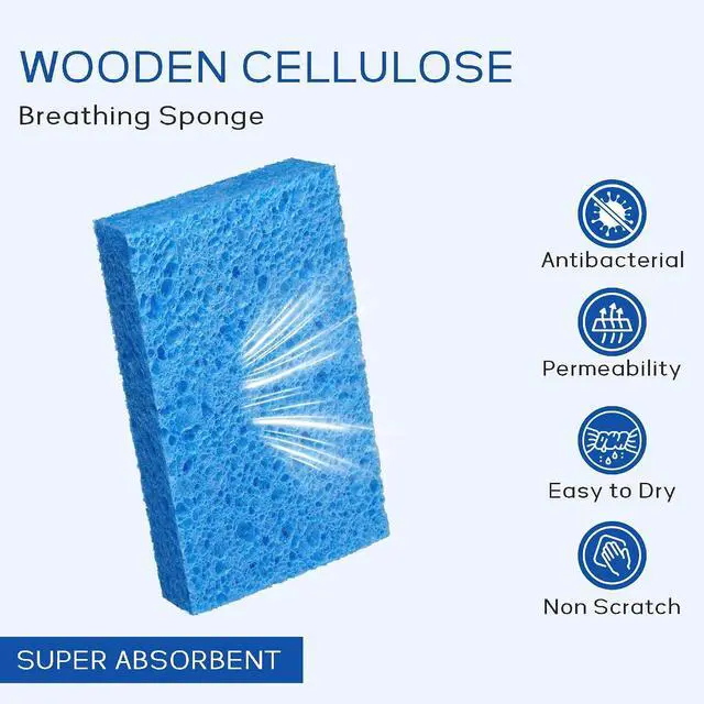 Alt view image 3 of 7 - ARCLIBER 6 Pack Thick Cellulose Scrub Sponges Non-Scratch Kitchen
