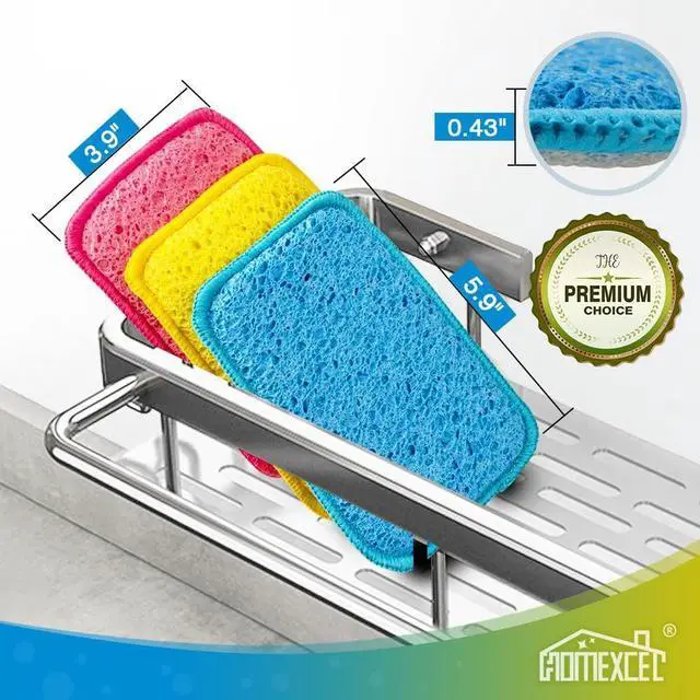 Alt view image 2 of 7 - HOMEXCEL 12PK Scrub&Wipe Cloths, Dual-Sided Non-Scratch Sponges for Kitchen