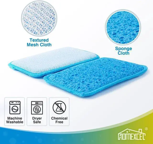 Alt view image 3 of 7 - HOMEXCEL 12PK Scrub&Wipe Cloths, Dual-Sided Non-Scratch Sponges for Kitchen