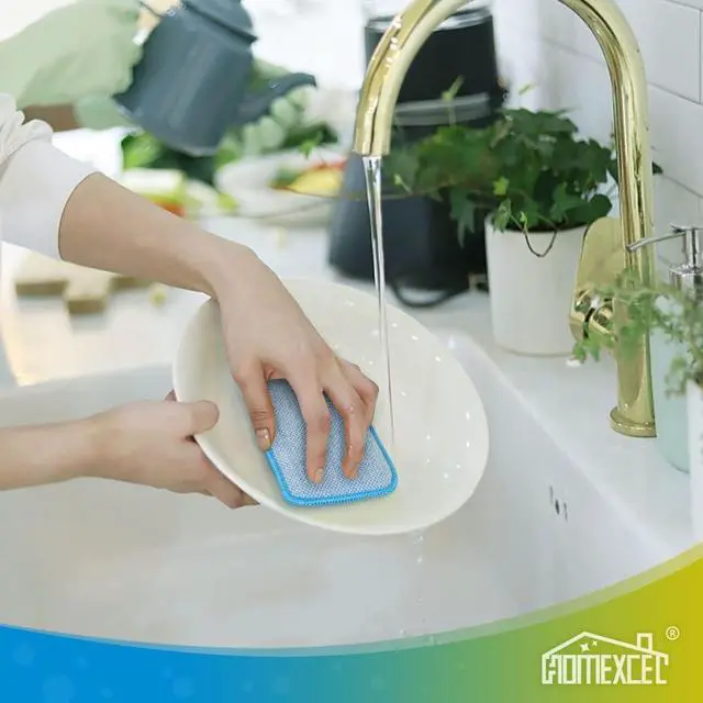 Alt view image 5 of 7 - HOMEXCEL 12PK Scrub&Wipe Cloths, Dual-Sided Non-Scratch Sponges for Kitchen