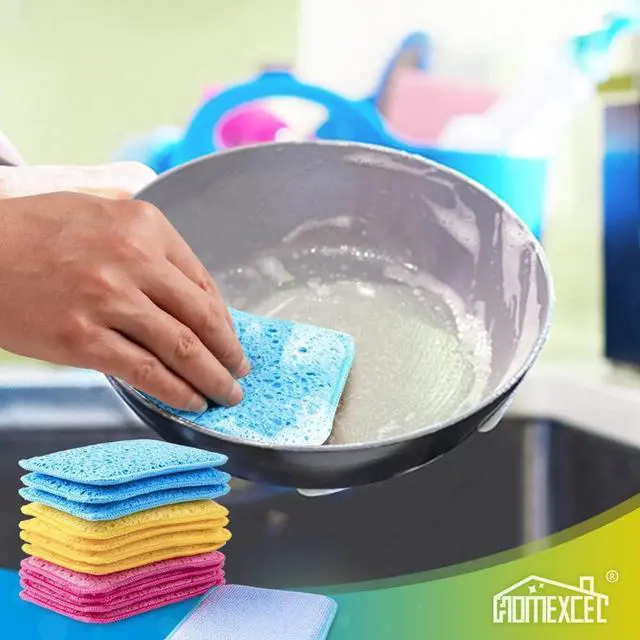 Alt view image 7 of 7 - HOMEXCEL 12PK Scrub&Wipe Cloths, Dual-Sided Non-Scratch Sponges for Kitchen