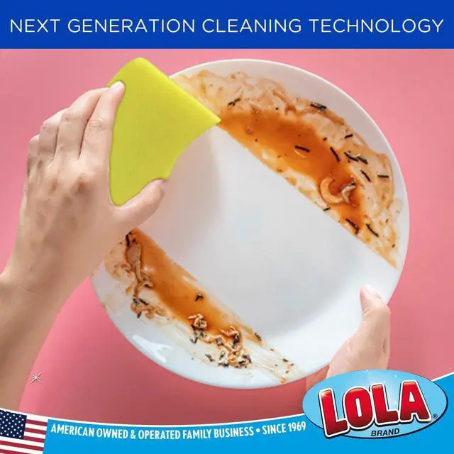 Alt view image 2 of 6 - LOLA Heavy Duty Scrub Sponges, 2 Pack, Made in USA, Superior Sponge Lasts up to 4X Longer, Reusable Long Lasting, Next Generation Cleaning