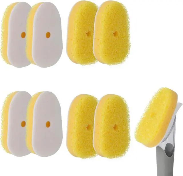 Main image of 8 Packs Dish Wand Sponge Refills for Scrub Daddy Dish Daddy - Replacement Heads for Dish Sponges, Non Scratch Dish Washing Scrubbers, Ideal for Kitchen Cleaning, Yellow (Only Sponge Heads)