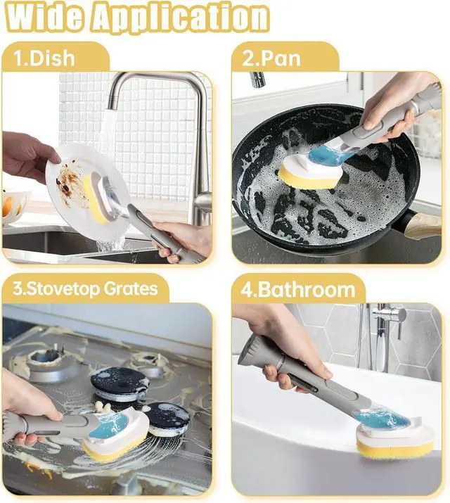 Alt view image 6 of 7 - 8 Packs Dish Wand Sponge Refills for Scrub Daddy Dish Daddy - Replacement Heads for Dish Sponges, Non Scratch Dish Washing Scrubbers, Ideal for Kitchen Cleaning, Yellow (Only Sponge Heads)
