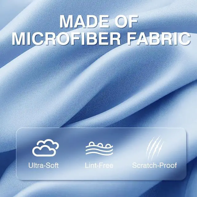 Alt view image 2 of 7 - 60-Pack Microfiber Cleaning Cloths for Glasses, 6x7 Inch Premium Lens Cleaning Cloth for Screens, Cameras, Eyeglasses, Cell Phone, LCD TV ScreensBlackGrey and Light Blue