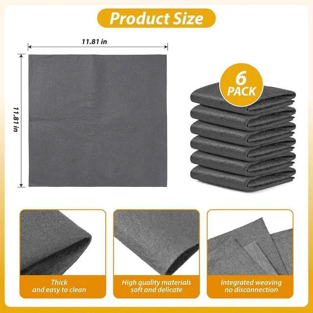 Alt view image 4 of 7 - Thickened Magic Cleaning Cloth, 6Pcs Microfiber Cloth, 12" x 12"
