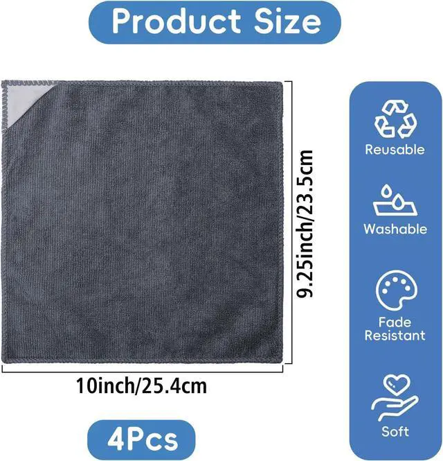 Alt view image 2 of 7 - GoClimber 4 Pack Magnetic Microfiber Cleaning Cloth, Dry Erase Erasers Cleaner for Whiteboards, Blackboards, Chalkboards, Glassboards, Home, Office, School, Gray, 10'' x 9.25''