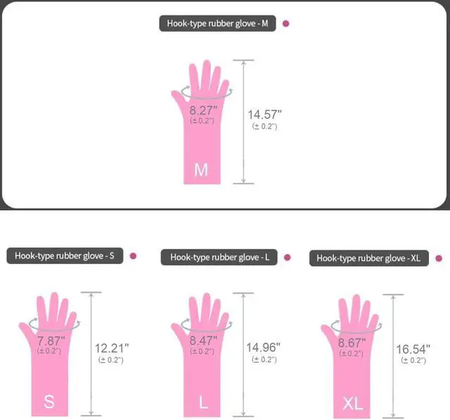 Alt view image 3 of 7 - Myungjin 2 Pairs Reusable Waterproof Non-Slip Honeycomb Grip Latex Rubber Gloves with Hang-Dry Hooks/Hanging Loops for Dishwashing Household Cleaning Cooking (Medium)