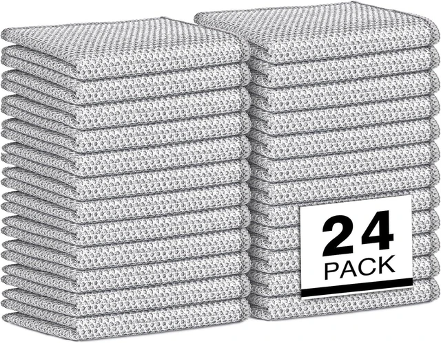 Main image of AIDEA Non Scratch Wire Dishcloth 24PK, Dish Cloths for Washing Dishes 7"×8"