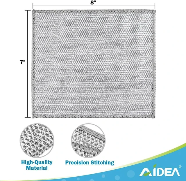 Alt view image 4 of 7 - AIDEA Non Scratch Wire Dishcloth 24PK, Dish Cloths for Washing Dishes 7"×8"