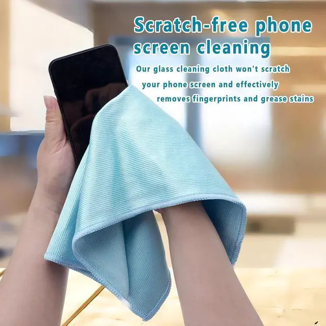 Alt view image 2 of 5 - 6 Pcs Glass Cleaning Cloth for Window Eyeglass Mirrors Stainless Steel