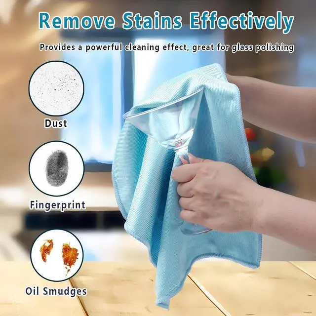 Alt view image 3 of 5 - 6 Pcs Glass Cleaning Cloth for Window Eyeglass Mirrors Stainless Steel
