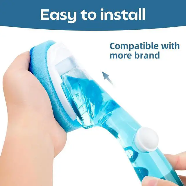 Alt view image 3 of 6 - Non-Scratch Dishwand Refills 6 Pack, Scratch-Free Replacement Sponge Heads for Dish Wand, Dishwashing Soap Dispensing Refills, Gentle Scrubber Pads for Kitchen Dishes Sink Cleaning