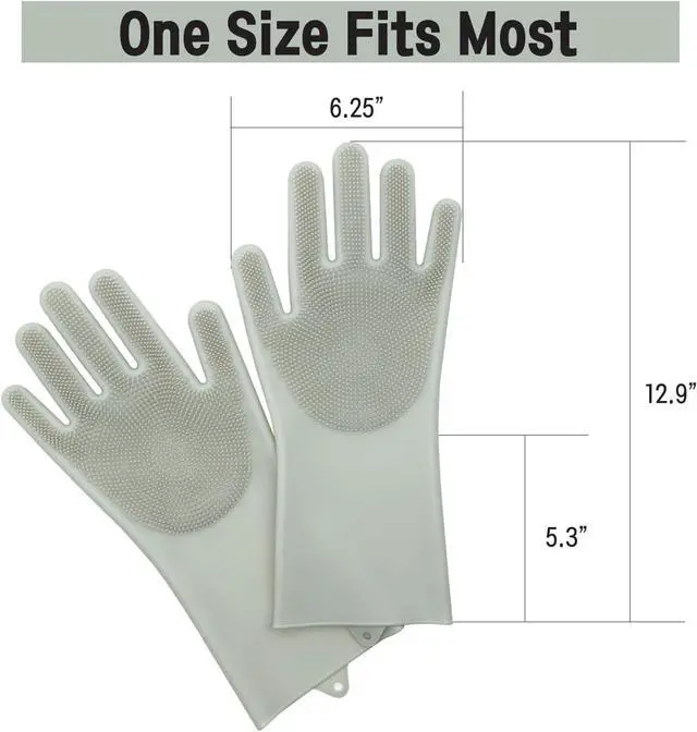 Alt view image 5 of 7 - Silicone Magic Gloves: Ultimate Cleaning Gloves for Dishwashing, Kitchen, Pet, and Car - Heat & Cold Resistant, Non-Slip, Reusable - Eco-Friendly Scrubbing Gloves for Household Cleaning Food Grade
