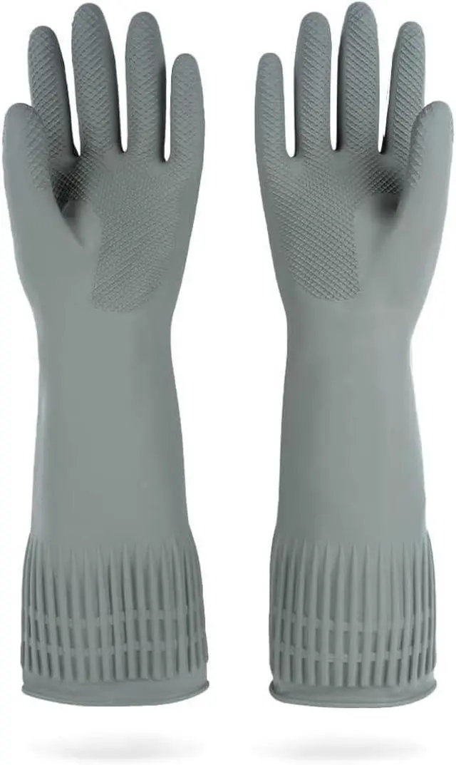 Main image of DABOGOSA MAMISON Reusable Household Dishwashing Cleaning Rubber Gloves, Non-Slip Kitchen Glove (1 Pair)