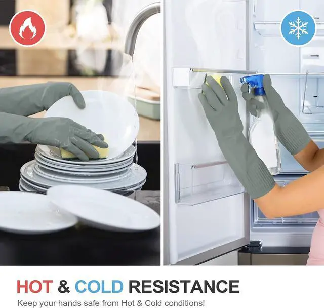 Alt view image 5 of 5 - DABOGOSA MAMISON Reusable Household Dishwashing Cleaning Rubber Gloves, Non-Slip Kitchen Glove (1 Pair)