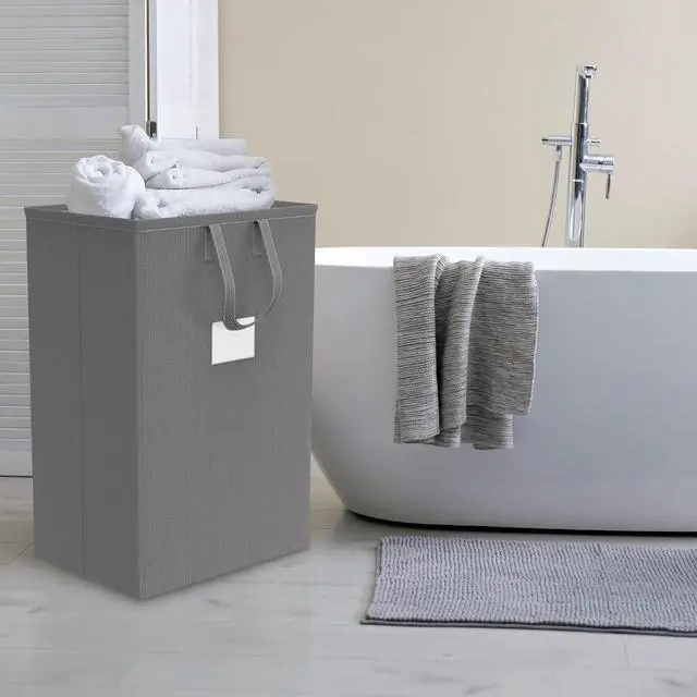 Alt view image 7 of 7 - 75L Large Laundry Hamper with Handles, Dirty Clothes Hamper for Bedroom Waterproof, Freestanding Tall Laundry Basket Waterproof, Hamper for Bedroom, Bathroom, Dorm, Toys Storage(Grey