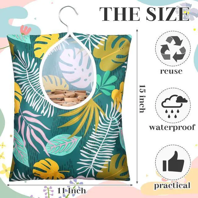 Alt view image 2 of 7 - Woanger 2 Pcs Clothes Pin Bag 15 X 12 In Clothespin Holder