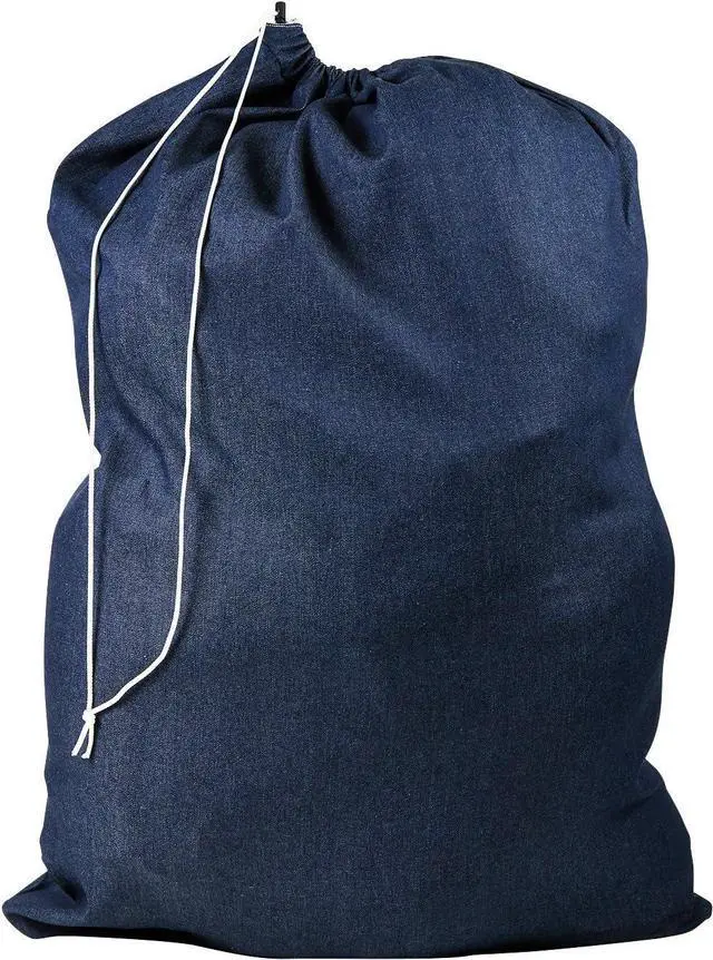 Main image of Laundry Bag - Locking Drawstring Closure and Machine Washable. These Bags will Fit a Laundry Basket or Hamper and Strong Enough to Carry up to Three Loads of Clothes. (Denim)