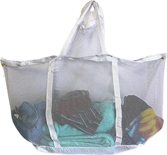 Main image of Large Soft Nylon Mesh Laundry Basket with Handles Portable and Collapsible For Dirty and Clean Laundry Home Travel College Dorm Also Ideal For Toys and Sporting Goods