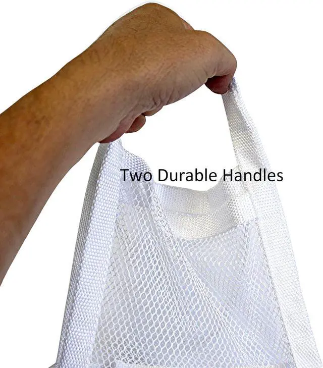 Alt view image 4 of 5 - Large Soft Nylon Mesh Laundry Basket with Handles Portable and Collapsible For Dirty and Clean Laundry Home Travel College Dorm Also Ideal For Toys and Sporting Goods